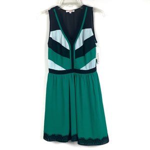 Hollywould Dress Colorblock Green Black Juniors 1